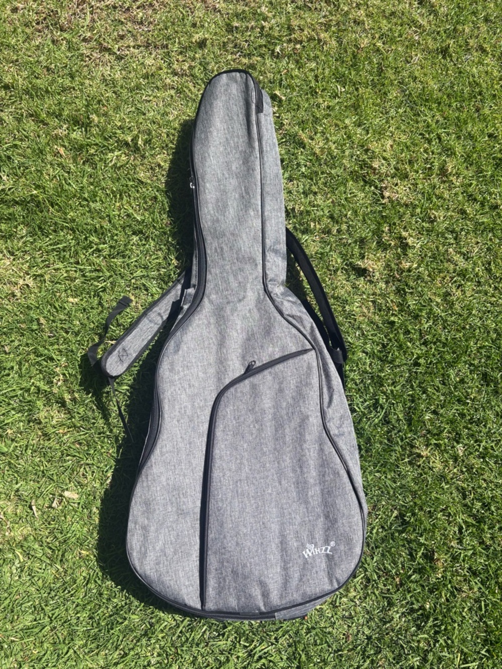 Gray Guitar Backpack Case with Front Accessory Pocket -